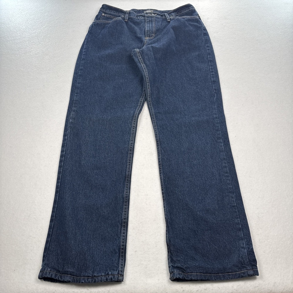 Cabela's Flannel Lined Jeans Women's Size 12 Regular Blue Straight Leg Denim